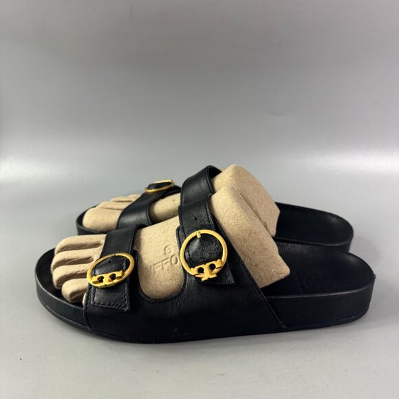 Tory Burch Black Leather Slides Size 9.5 - Picture 6 of 14